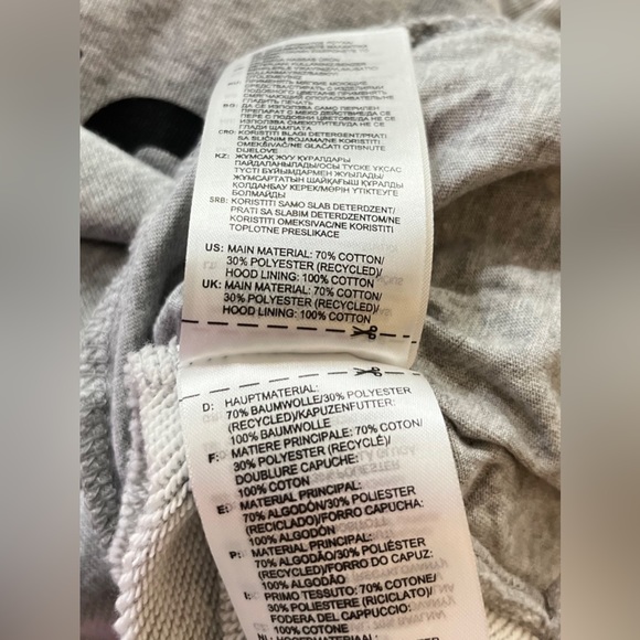 Adidas Women’s Training Hoodie Medium Gray Black Logo Size L - Picture 10 of 11